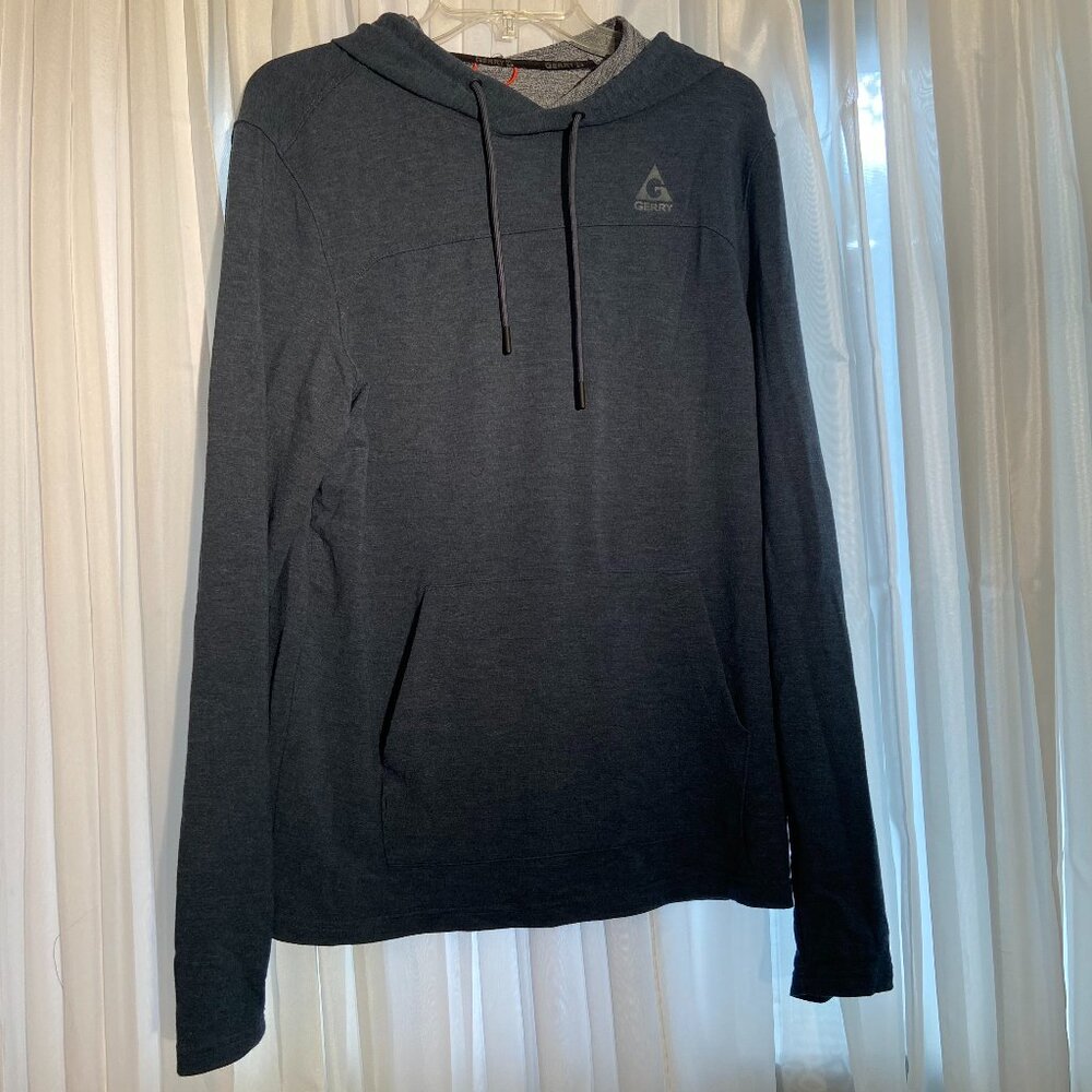 Gerry Hoodie Mens (S) Dark Navy Performance Hooded Sweatshirt Pocket Athleisure